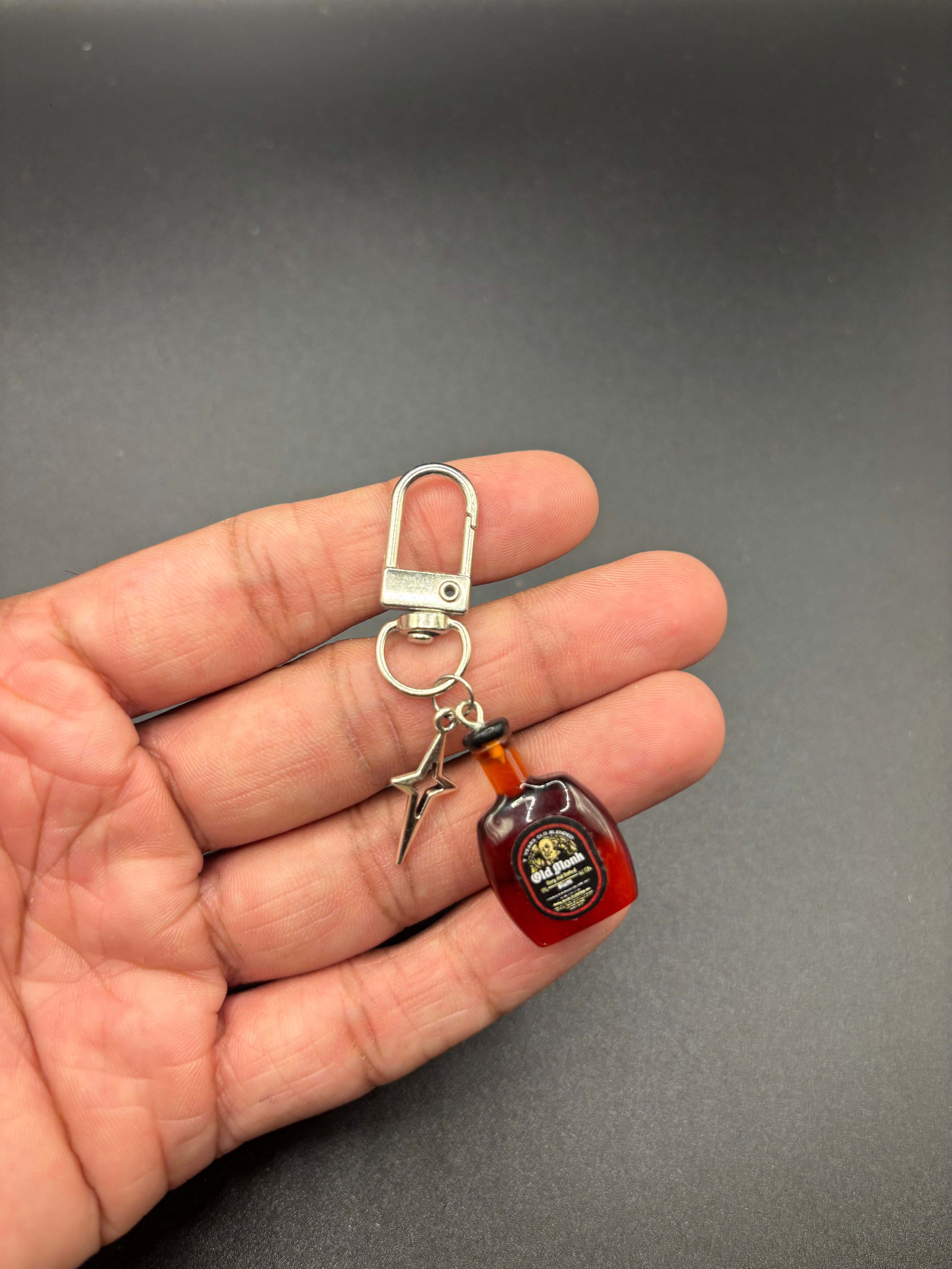 Old Monk Bottle Keychain