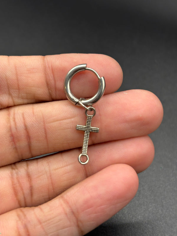Cross Hoop Earring